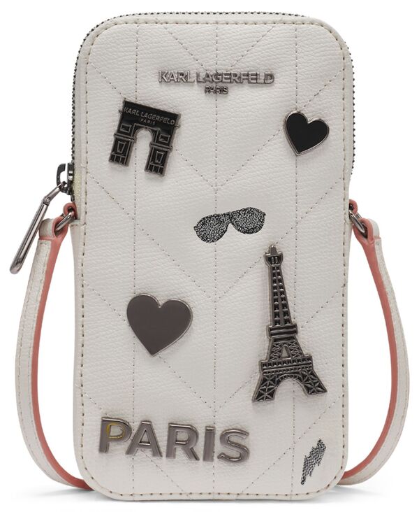 長い巻き毛 ラガーフェルド レディース 付属品 紙入れ ミニ KARLAGERFELD PARIS Maybelle Mini Wallet White Multi 白いこと