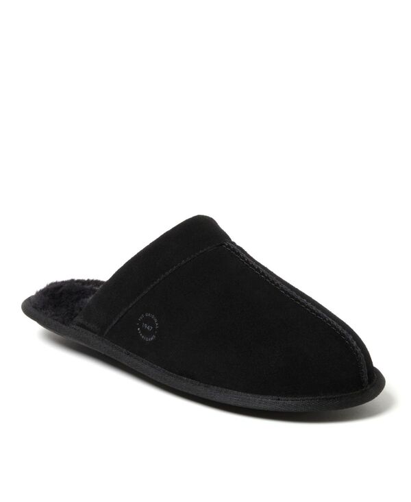 ディアフォームズ メンズ シューズ サンダル スエード Dearfoams Men's Kirk Genuine Suede Scuff House Slipper Black ブラック｜ReVida 店