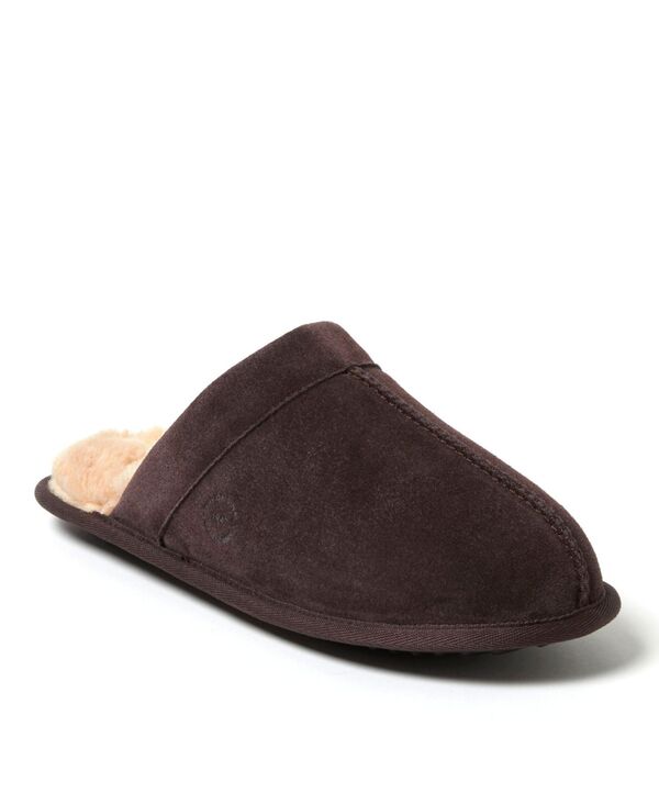 ディアフォームズ メンズ シューズ サンダル スエード Dearfoams Men's Kirk Genuine Suede Scuff House Slipper Coffee コーヒー｜ReVida 店