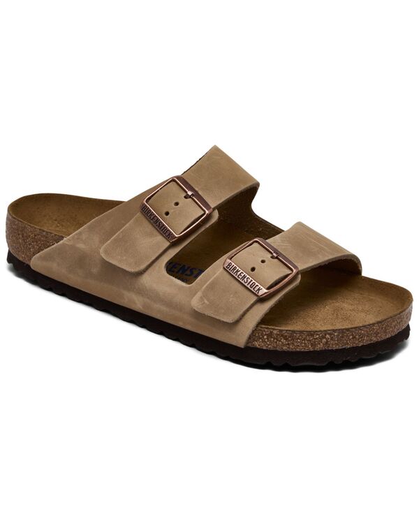 ビルケンシュトック メンズ シューズ サンダル なめし革 Birkenstock Men\u0027s Arizona Essentials Oiled Leather Two-Strap Sandals from Finish Line Brown 赤銅色