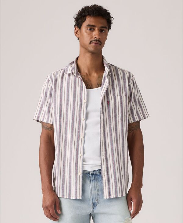 リーヴァイズジーンズ メンズ トップス プルオーバー 半袖 Levi\u0027s Men\u0027s Classic Pocket Short-Sleeve Shirt Ensign Blue 青色
