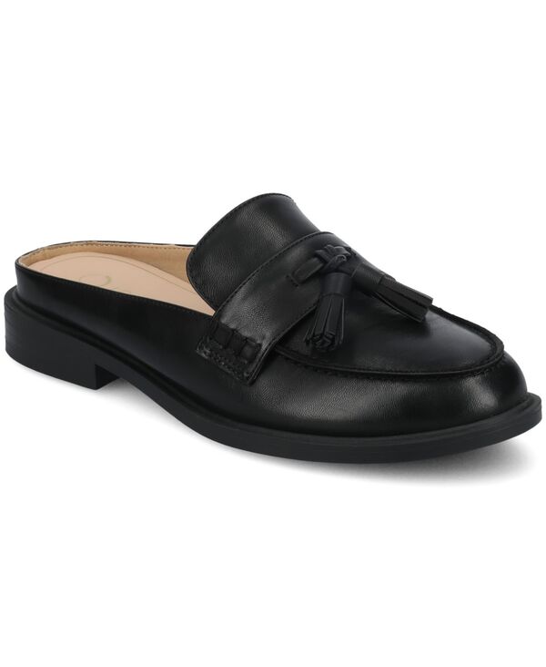 ジュルネ 寄せあわせ レディース シューズ スリッポン・ローファー Journee Collection Women\u0027s Azura Tasseloafer Mules Black 黒いこと