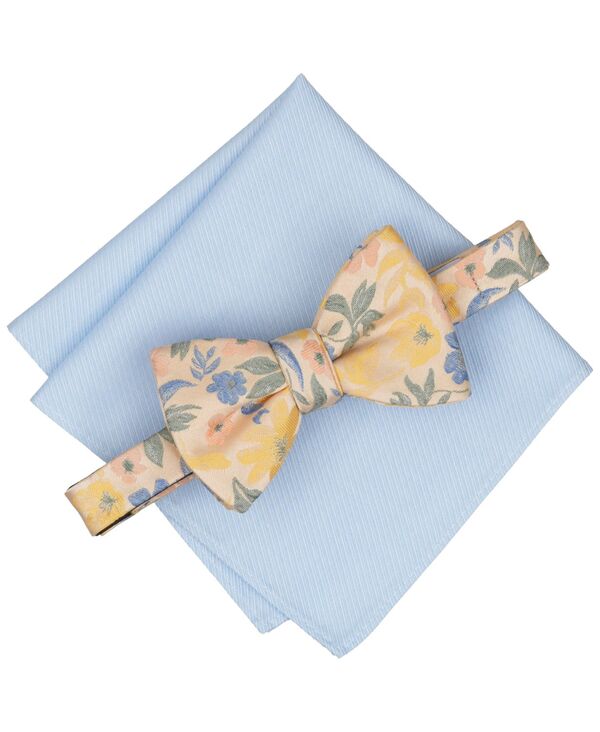 バースリー メンズ アクセサリー ネクタイ フラワー柄 プリント フラワー Bar III Men's Newell Floral Print Bow Tie and Pocket Square 2-Piece Set Yellow イエロー｜ReVida 店