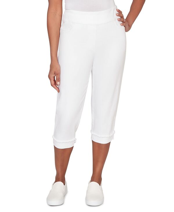 アルフレッド ダナー レディース ボトムス デニムパンツ プチ キャップ ジーンズ Alfredunner Petite Port Side Imitation Pearl Denim Capri Jeans White ホワイト｜ReVida 店