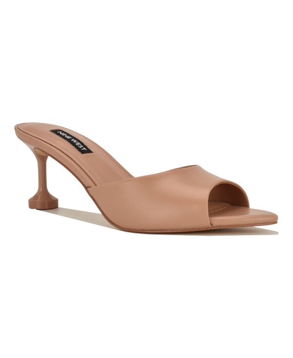 ナインウェスト レディース シューズ スリッポン・ローファー サンダル 踵 Nine West Women\u0027s Dabby Slip-On Tapered Kitten Heel Dressandals Mocha Mousse モカ