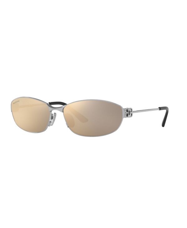 バレンシアガ レディース 付属物 サングラス・アイウェア Balenciaga Unisex Rectangle Sunglasses BB0336S 6E000342 Silver しろがね色