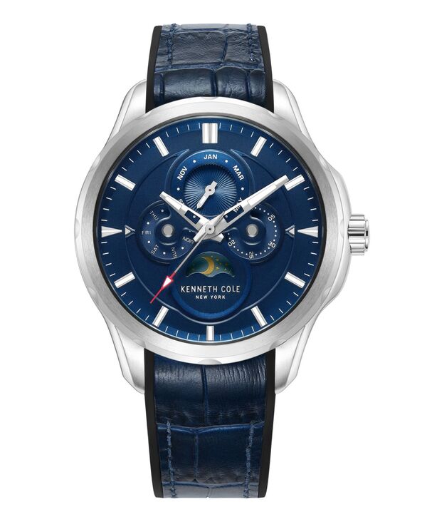 ケネスコール メンズ 添え物 ウオッチ なめし革 Kenneth Cole New York Men\u0027s Multifunction Dressport Blue Genuine Leather Watch 42粍 Blue 青碧