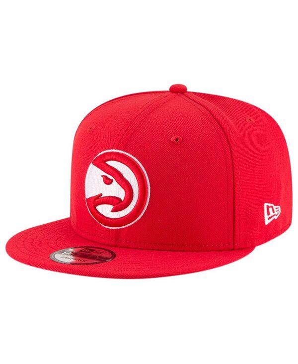 ニューエラ メンズ アクセサリー 帽子 New Era Men's Red Atlanta Hawks Official Team Color 9FIFTY Snapback Hat Red レッド|ReVida 店