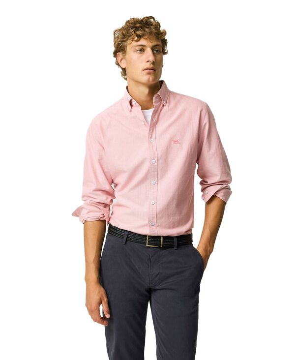 ロッドアンドグン メンズ トップス シャツ オックスフォード コットン Rodd & Gunn Men's Oxford Long Sleeve Sports Fit Cotton Shirt Wildrose|ReVida 店