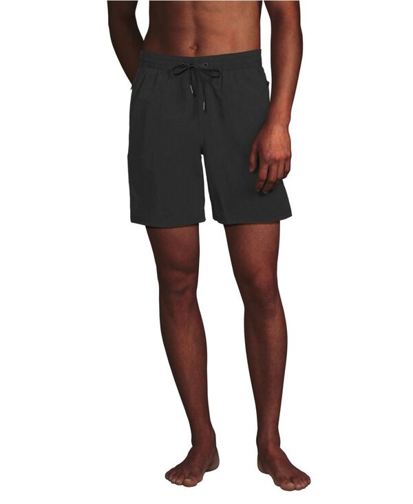 ランズエンド メンズ 水着 ハーフパンツ・ショーツ Lands' End Men's 7 Inch Volley Hydroliner Swim Trunks Black ブラック｜ReVida 店