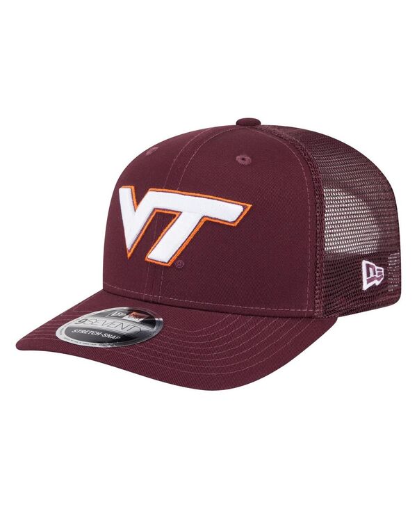 ニューエラ メンズ アクセサリー 帽子 New Era Men's Maroon Virginia Techokies Primary 9SEVENTY Trucker Stretch-Snap Hat Maroon マルーン｜ReVida 店