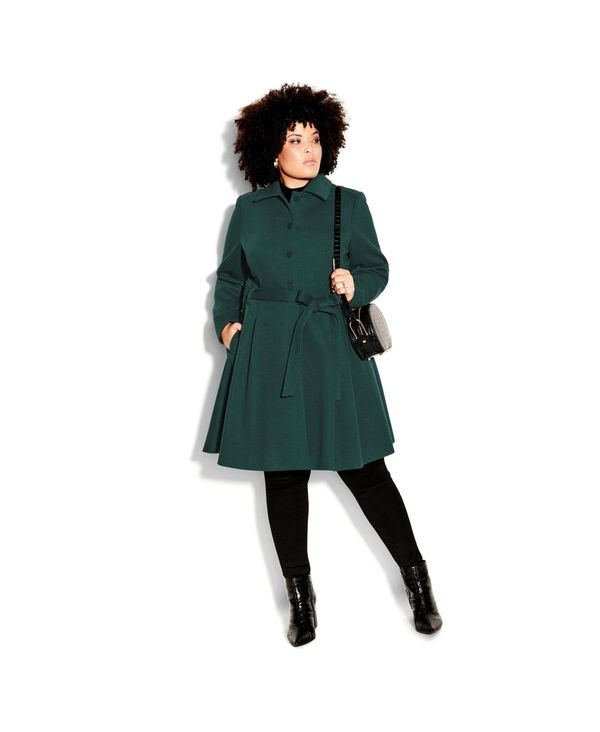 シティーシック レディース アウター コート プラスサイズ CITY CHIC Women Plusize Blushing Belle Coat Jade