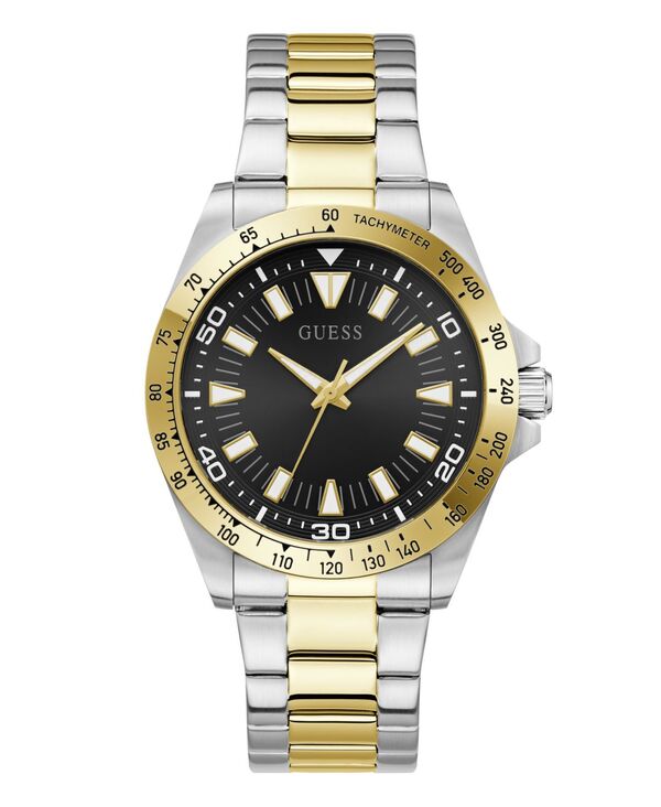 ゲス メンズ アクセサリー 腕時計 Tシャツ GUESS Men's Two-Tone Stainlessteel Analog Watch 42mm Gold ゴールド｜ReVida 店