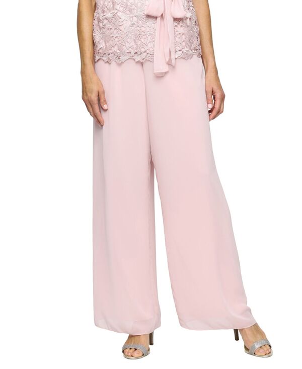 アレックスイブニングス レディース ボトムス カジュアルパンツ シフォン Alex Evenings Women's Chiffon Pantshell Pink ピンク｜ReVida 店