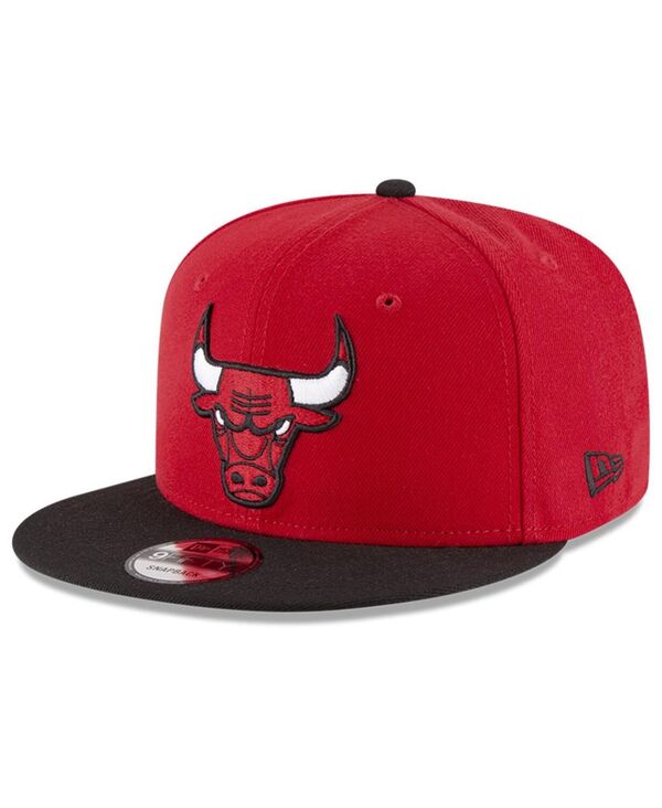 ニューエラ メンズ アクセサリー 帽子 New Era Men's Red Black Chicago Bulls 2-Tone 9FIFTY Adjustable Snapback Hat Red Black ブラック|ReVida 店