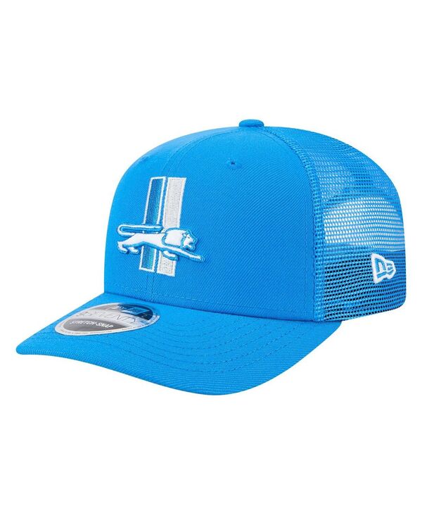 ニューエラ メンズ アクセサリー 帽子 New Era Men's Blue Detroit Lions Main Trucker 9SEVENTY Stretch-Snap Hat Blue ブルー｜ReVida 店
