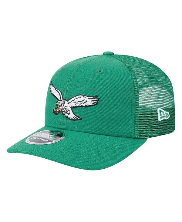 ニューエラ メンズ アクセサリー 帽子 New Era Men's Kelly Green Philadelphia Eagles Main Trucker 9SEVENTY Stretch-Snap Hat Kelly Green グリーン|ReVida 店