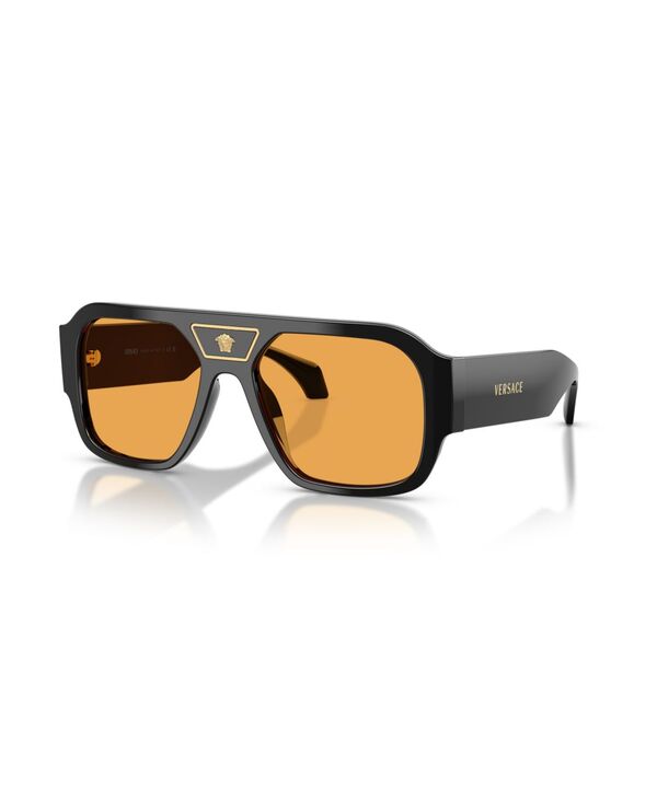 ヴェルサーチ メンズ 付属物 サングラス・アイウェア Versace Men\u0027square Sunglasses VE4508U Black 黒いこと