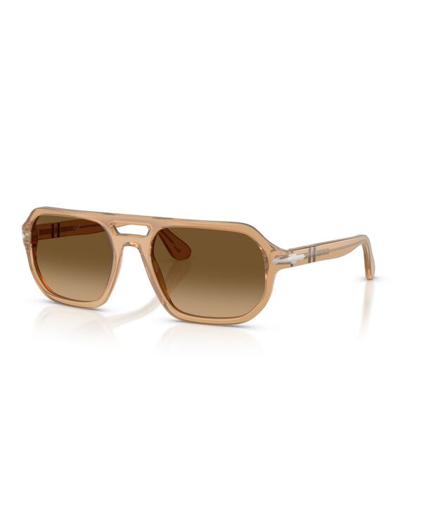 ペルソル レディース 付属物 サングラス・アイウェア Persol Unisex Rectangle Guido Polarized Sunglasses PO3393S Opal Beige ベージュ