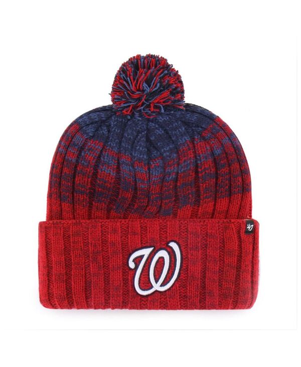 47 ブランド メンズ アクセサリー 帽子 ニット '47 Brand Men's Red Washingtonationals Cascade Cuffed Knit Hat with Pom Red レッド|ReVida 店