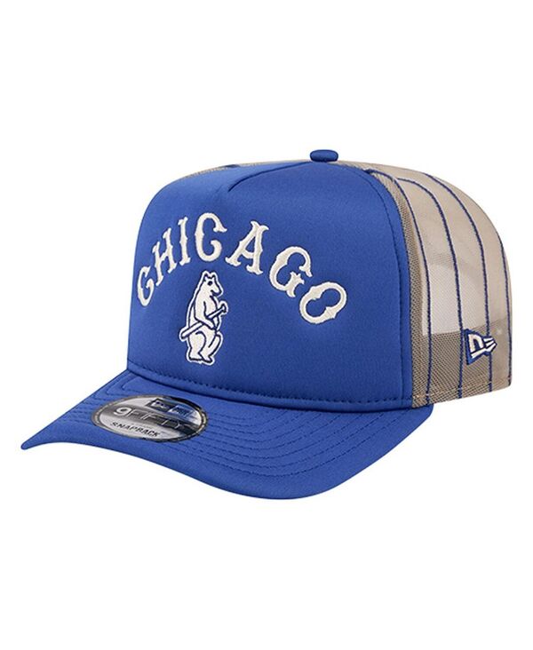 ニューエラ メンズ アクセサリー 帽子 ヴィンテージ New Era Men's Royal Chicago Cubs Vintage Arched Foam Front 9FIFTY A-Frame Adjustable Trucker Hat Royal｜ReVida 店