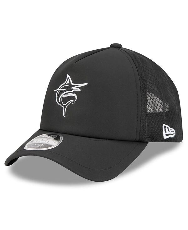 ニューエラ メンズ アクセサリー 帽子 New Era Men's Black Miami Marlins 2026 Batting Practice Alternate Apex 9FORTY Adjustable Hat Black ブラック|ReVida 店