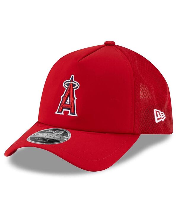 ニューエラ メンズ アクセサリー 帽子 New Era Men's Red Los Angeles Angels 2026 Batting Practice Apex 9FORTY Adjustable Trucker Hat Red レッド｜ReVida 店