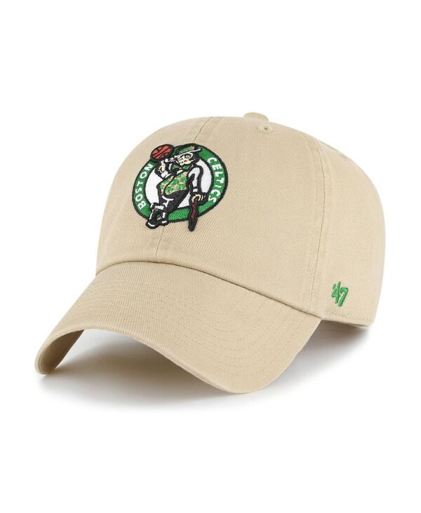 47 ブランド メンズ アクセサリー 帽子 ロゴ '47 Brand Men's Khaki Boston Celtics Logo Clean Up Adjustable Hat Khaki カーキ|ReVida 店