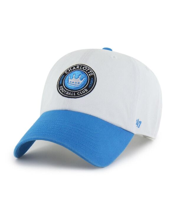 47 ブランド メンズ アクセサリー 帽子 '47 Brand Men's White Charlotte FC Two-Tone Clean Up Adjustable Hat White ホワイト｜ReVida 店