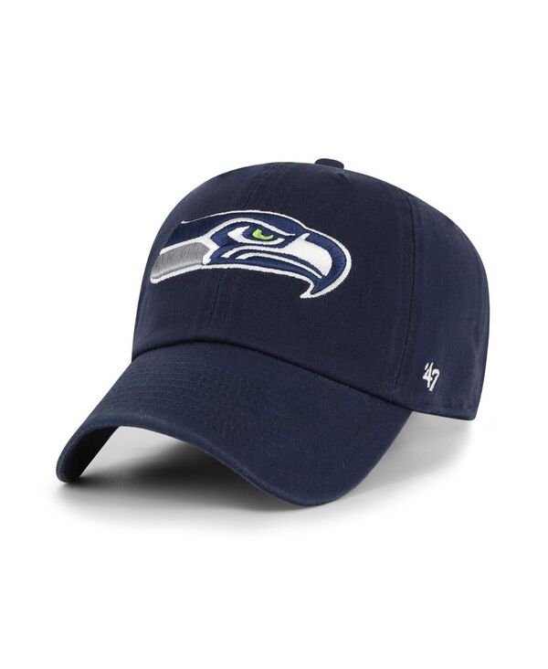 47 ブランド メンズ アクセサリー 帽子 '47 Brand Men's College Navy Seattle Seahawks Clean Up Adjustable Hat College Navy ネイビー|ReVida 店