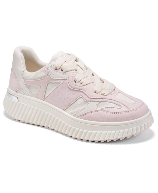 ダナ キャラン ニューヨーク レディース シューズ スニーカー プラットフォーム レース DKNY Women Lachele Lace-Uplatform Sneakersoft White/Light Pink ホワイト