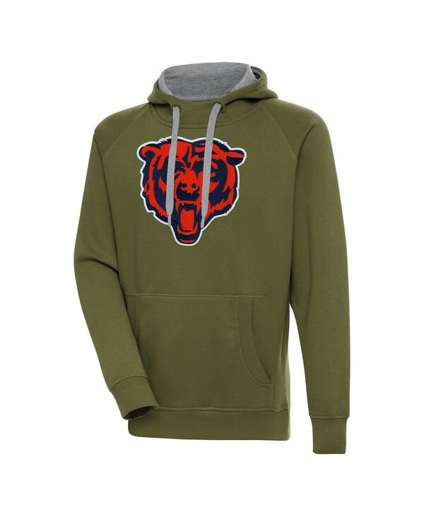アンティグア メンズ アウター パーカー・スウェット ロゴタイプ Antigua Men\u0027s Olive Chicago Bears Primary Logo Victory Pullover Hoodie Olive オリーブ