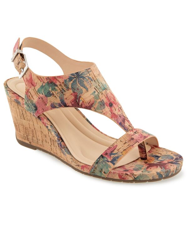 ケネスコール レディース シューズ サンダル Kenneth Cole Reaction Women's Greatly Thong Almond Toe Wedge Sandals Rose Multi Cork マルチカラー｜ReVida 店
