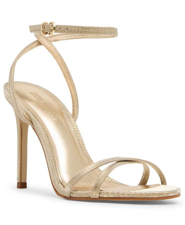 スティーブ マデン レディース シューズ サンダル ヒール Steve Madden Women's Jypsey Strappy High-Heel Dressandals Champagne Disco Metallic シャンパン|ReVida 店