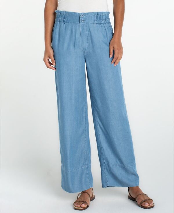 リヴァプール ロサンゼルス レディース ボトムス カジュアルパンツ Liverpoolos Angeles Women's Cinch Waist Wide-Leg Pantsunlit Blue ブルー｜ReVida 店