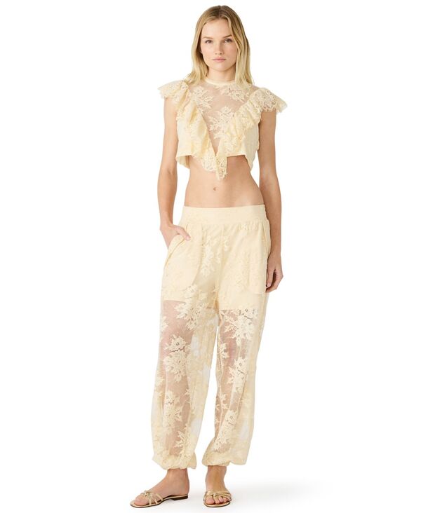 スティーブ マデン レディース ボトムス カジュアルパンツ アンクル Steve Madden Women's High-Rise Anklength Faya Pants Bleached Sand サンド｜ReVida 店