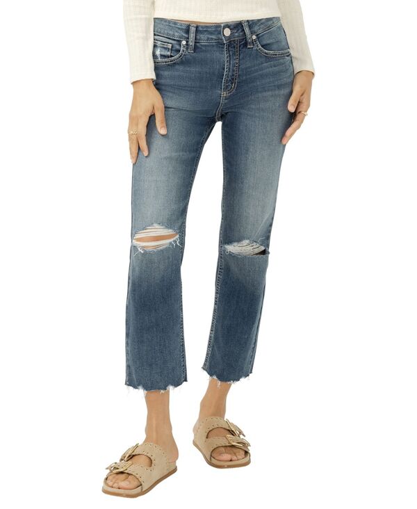 シルバー ジーンズ レディース ボトムス デニムパンツ クロップド Silver Jeans Co. Women's Avery High-Rise Straight-Leg Cropped Jeansynth|ReVida 店