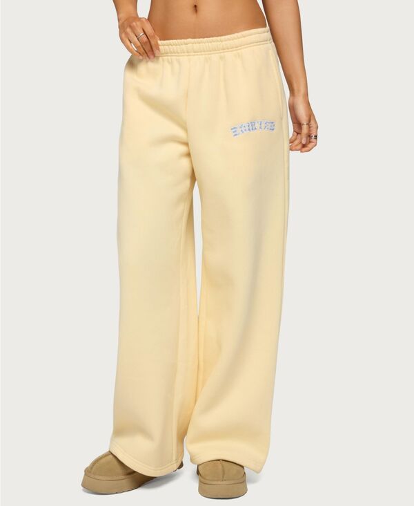 アディクテッド レディース ボトムス カジュアルパンツ ワイドレッグ スウェットパンツ Edikted Women's Lover Wide Leg Sweatpants Yellow イエロー｜ReVida 店