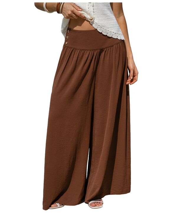 カップシー レディース ボトムス カジュアルパンツ Cupshe Women's Peace Sign Pants Brown ブラウン|ReVida 店