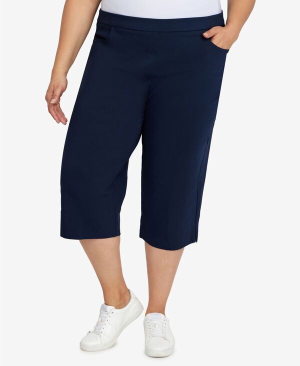 アルフレッド ダナー レディース ボトムス カジュアルパンツ プラスサイズ キャップ Alfredunner Plusize Classic Allure Stretch Clamdigger Capri Pant Navy ネイビー｜ReVida 店