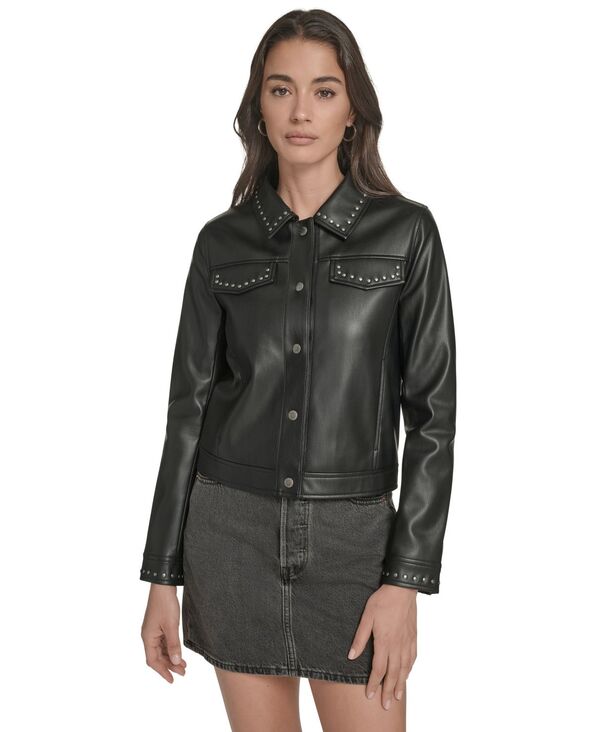 リーバイス レディース アウター ジャケット・ブルゾン スエード ダウン Levi\'s Women\'suede Laydown Collar Studded Jacket Beige ベージュ|ReVida 店