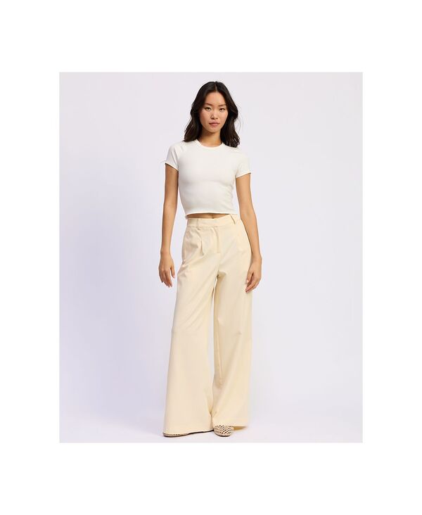 エン セゾン レディース ボトムス カジュアルパンツ En Saison Women's Elspeth Wide-Leg Pants Butter Yellow イエロー｜ReVida 店