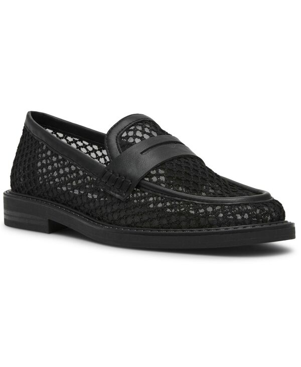 スティーブ マデン レディース シューズ スリッポン・ローファー メッシュ 踵 Steve Madden Women\u0027s Madison Mesh Block Heeloafer Black Mesh 黒いこと