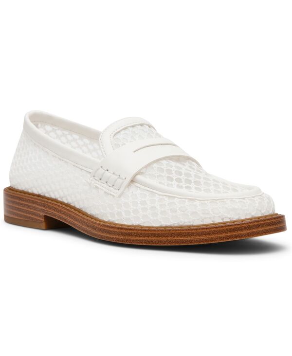 スティーブ マデン レディース シューズ スリッポン・ローファー メッシュ 踵 Steve Madden Women\u0027s Madison Mesh Block Heeloafer White Mesh 白いこと