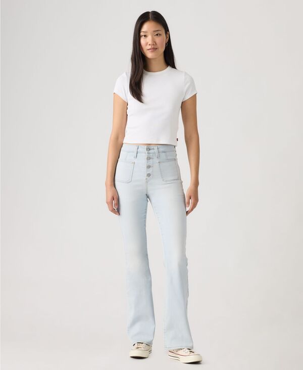 リーバイス レディース ボトムス デニムパンツ ジーンズ Levi's Women's 726 Patch Pocket High-Rise Slim-Fit Flare Jeans Glance Around｜ReVida 店