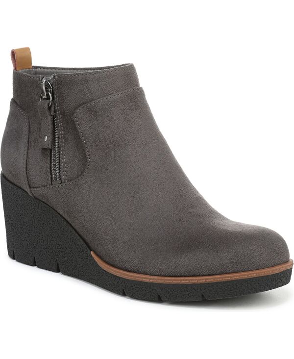 御医者さん・肩かけ レディース シューズ ブーツ・レインブーツ Dr. Scholl\u0027s Women\u0027s Bianca Wedge Booties Grey Microfiber 薄墨色