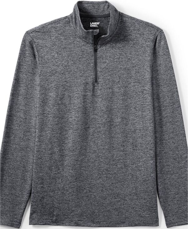 ランズエンド メンズ トップス Tシャツ ハーフジップ Lands' End Men's Unisex Rapidry Space Dye Quarter Zipullover Shirt Soapstone space dye｜ReVida 店