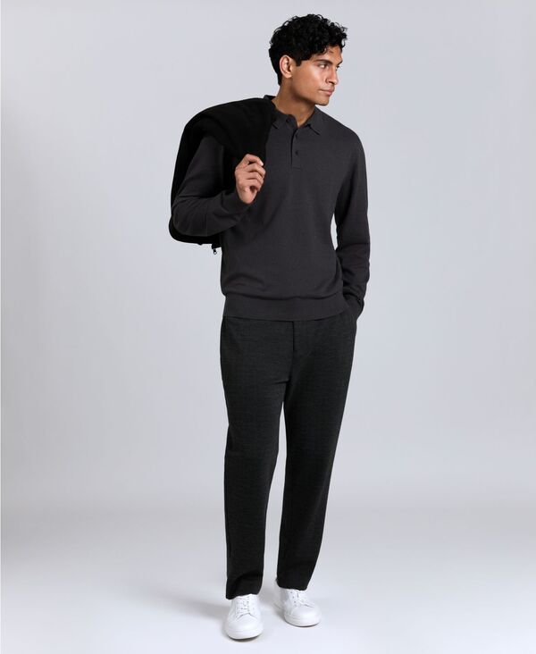 ケネスコール メンズ アウター 編み物・スウェーター スポーツシャツ Kenneth Cole Men\u0027s Long Sleeve Polo Sweater Charcole