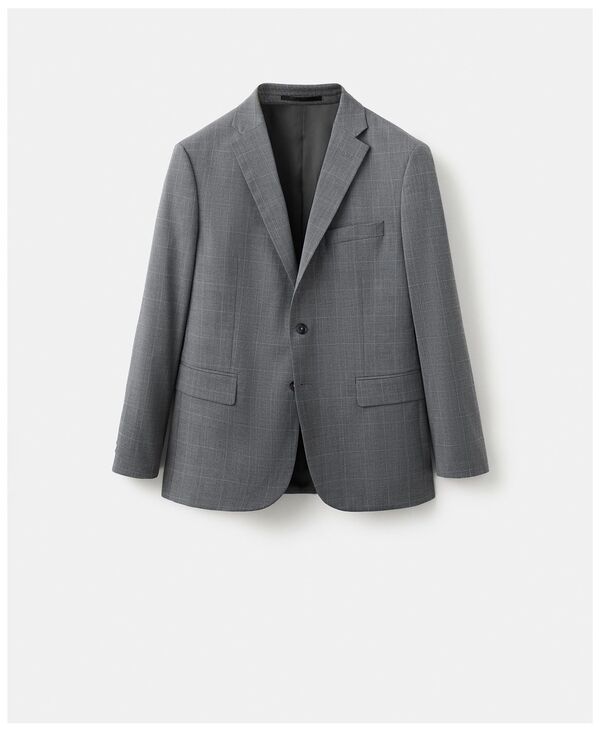 マンゴ メンズ アウター ジャケット・ブルゾン ブレザー MANGO Men's London Regular-Fit Suit Blazer Gray グレー｜ReVida 店