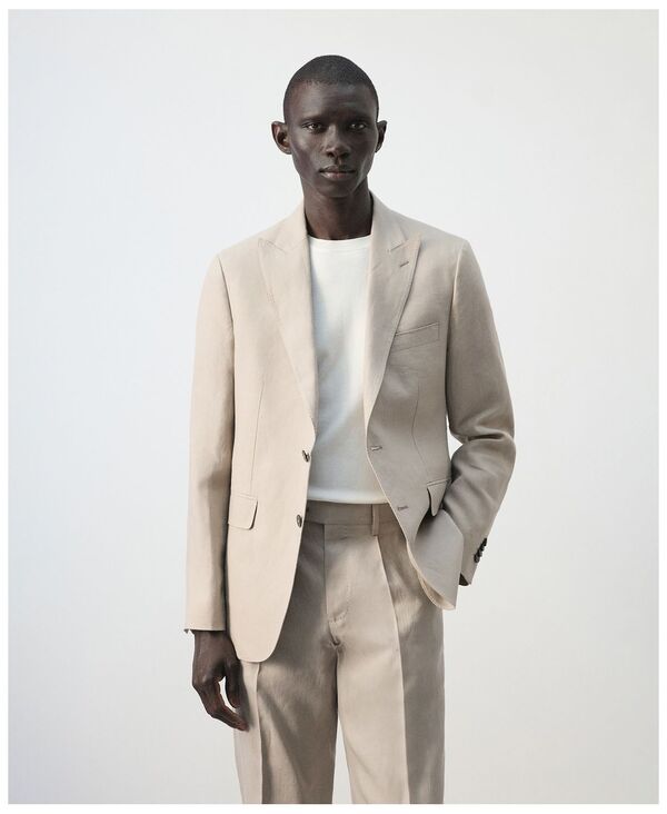 マンゴ メンズ アウター 上衣・上衣 スポーツジャケット リネン MANGO Men\u0027s Amalfi Linen Slim-Fit Suit Blazer Beige ベージュ